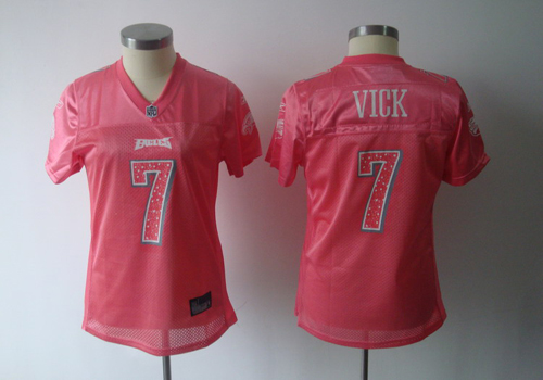 Eagles #7 Michael Vick Red Women's Sweetheart Stitched NFL Jersey